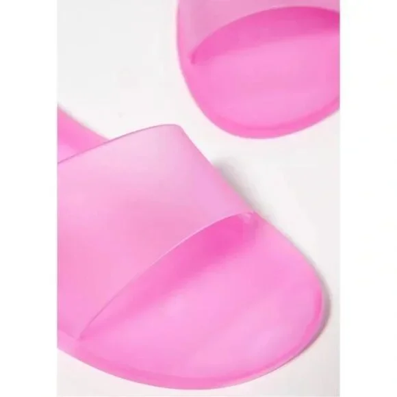 Anthropologie Matisse Jelly Slides Sandals Pink Size 9 Beach Pool Vacation - Picture 10 of 10